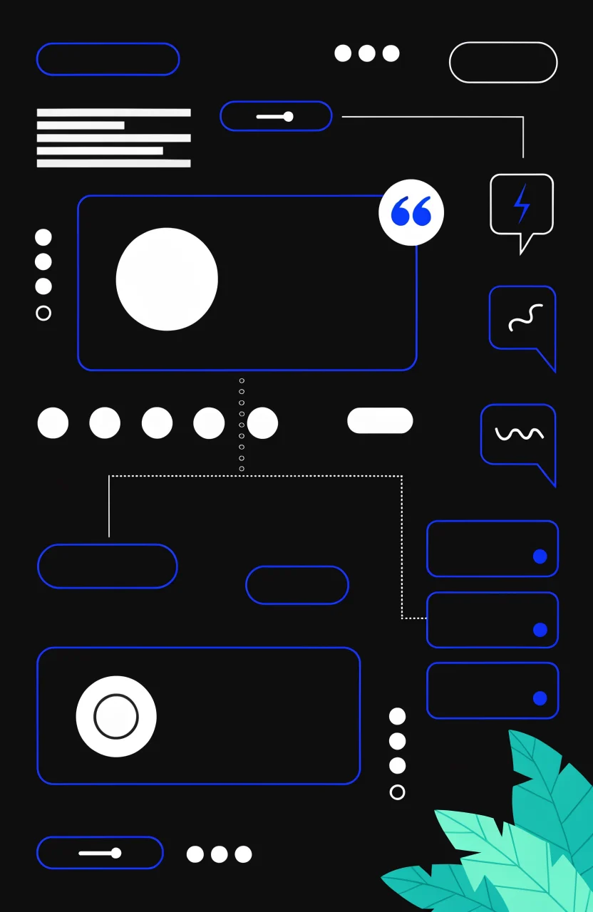 Verybrands editorial illustration about AI search citations, with strategy cards, digital signals, and blue brand linework.