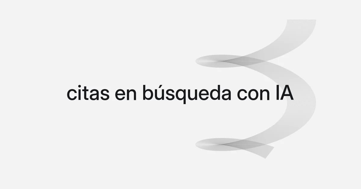 Portada con malla de líneas y texto sobre citas en búsqueda con IA