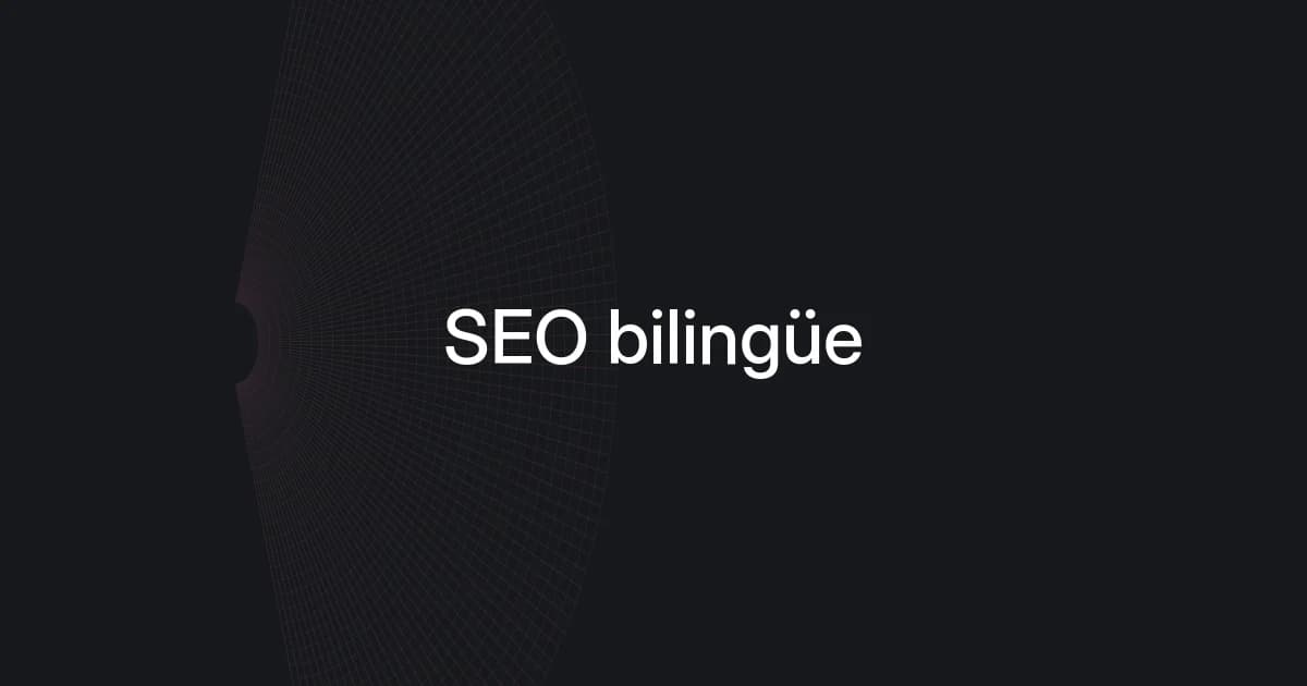 Portada con malla de líneas y texto sobre SEO bilingüe