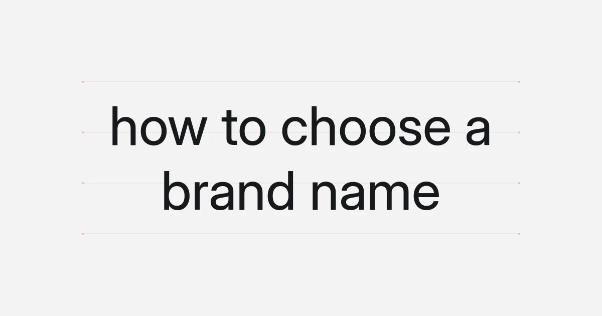 Typographic cover about how to choose a brand name