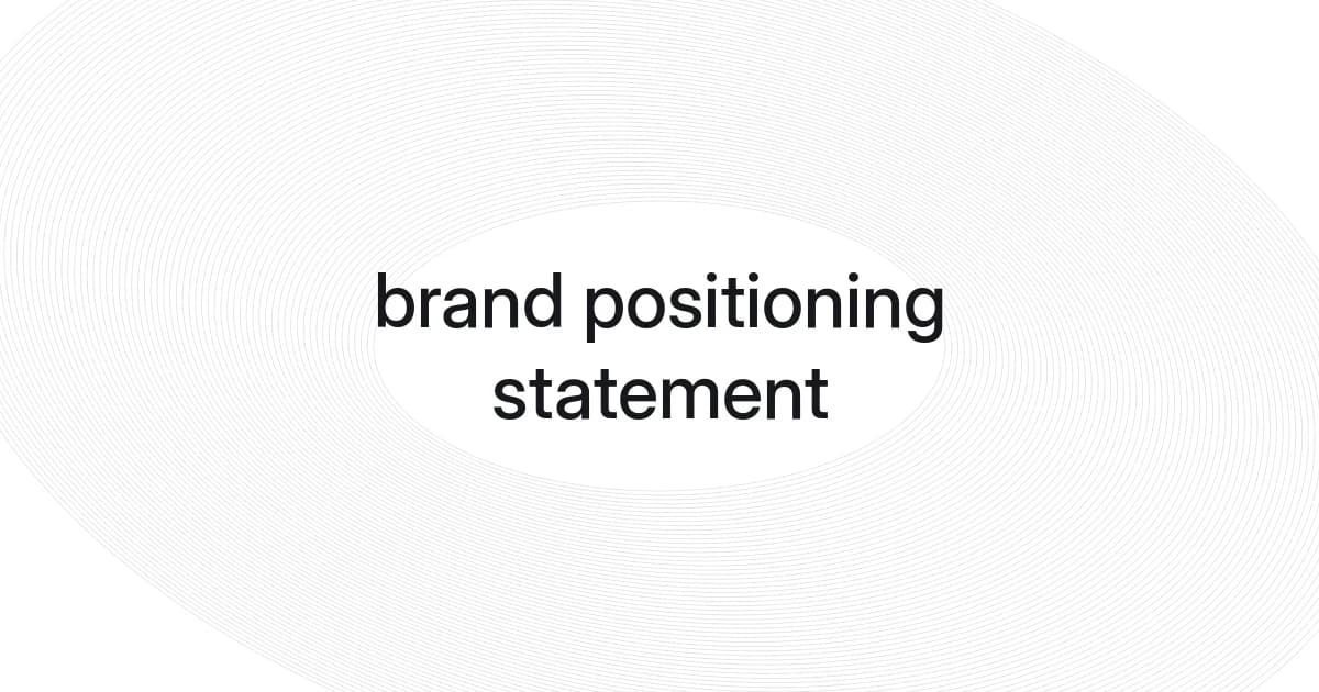 Wireframe and text cover about brand positioning statement