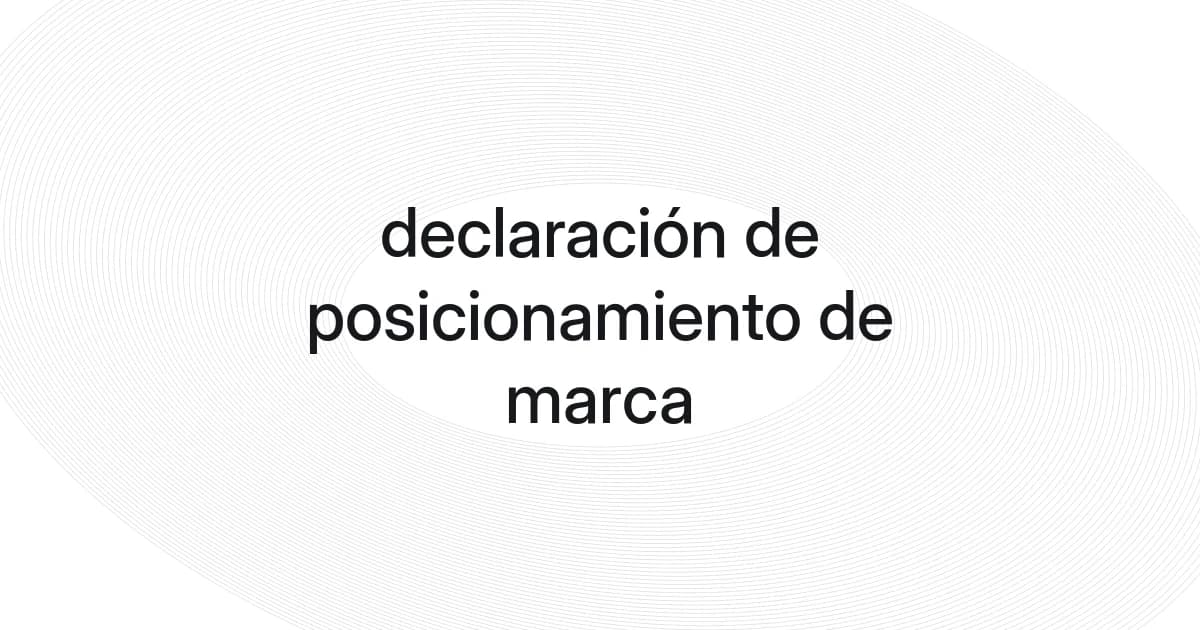 Portada con malla de líneas y texto sobre declaración de posicionamiento de marca