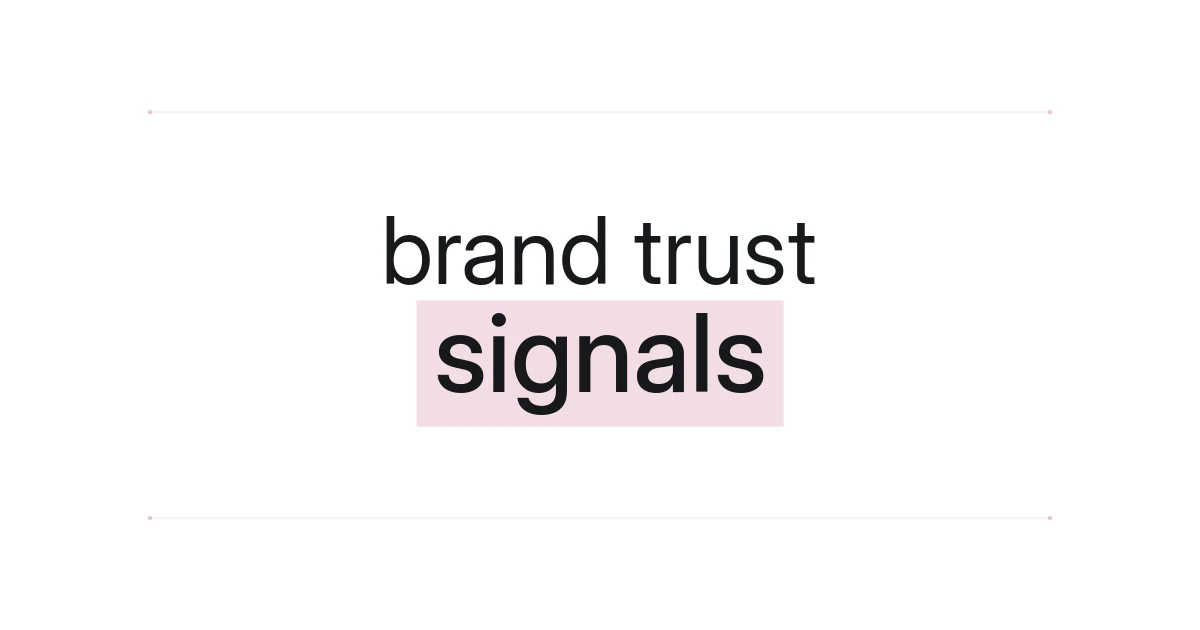 Typographic cover about brand trust signals