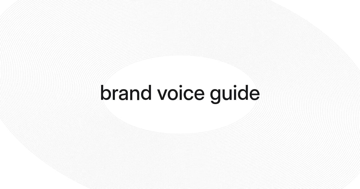 Wireframe and text cover about brand voice guide