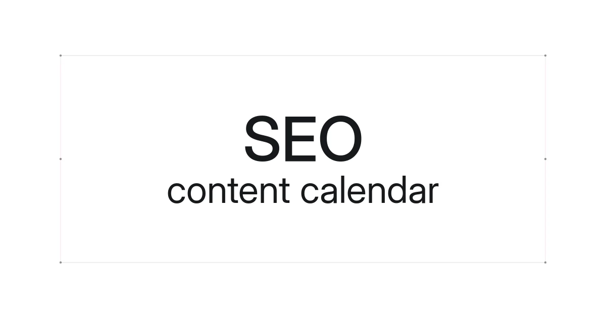 Typographic cover about SEO content calendar