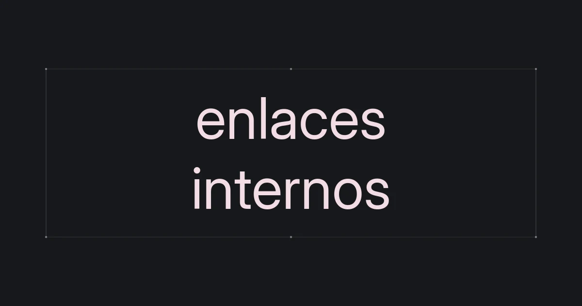 Portada tipográfica sobre enlaces internos
