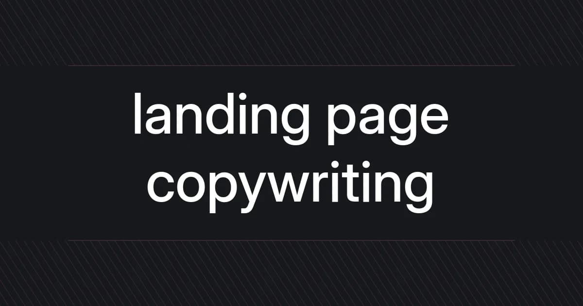 Typographic cover about landing page copywriting