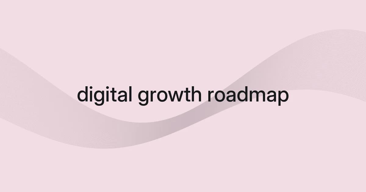 Wireframe and text cover about digital growth roadmap
