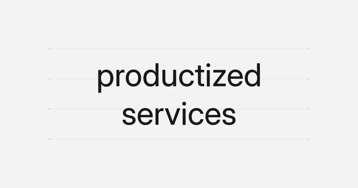 Typographic cover about productized services