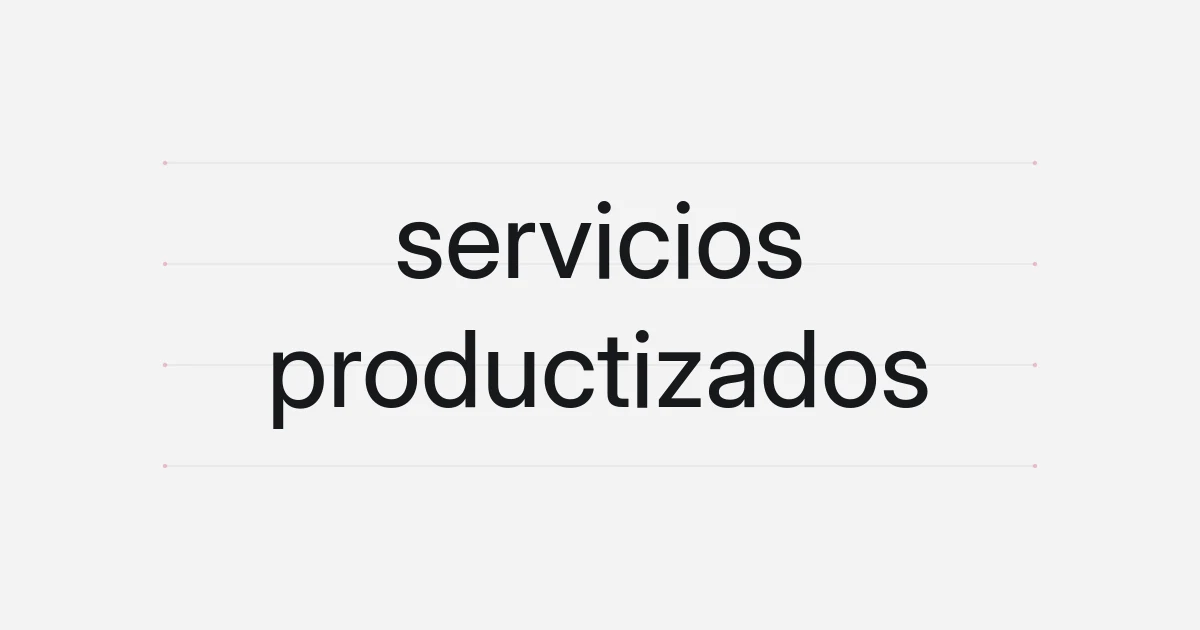 Portada tipográfica sobre servicios productizados