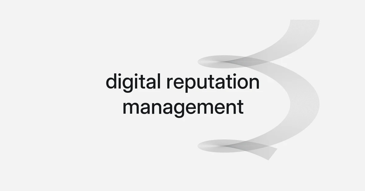 Wireframe and text cover about digital reputation management