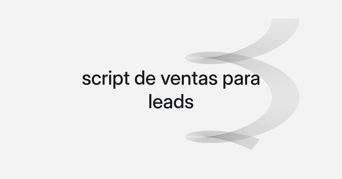 Portada con malla de líneas y texto sobre script de ventas para leads