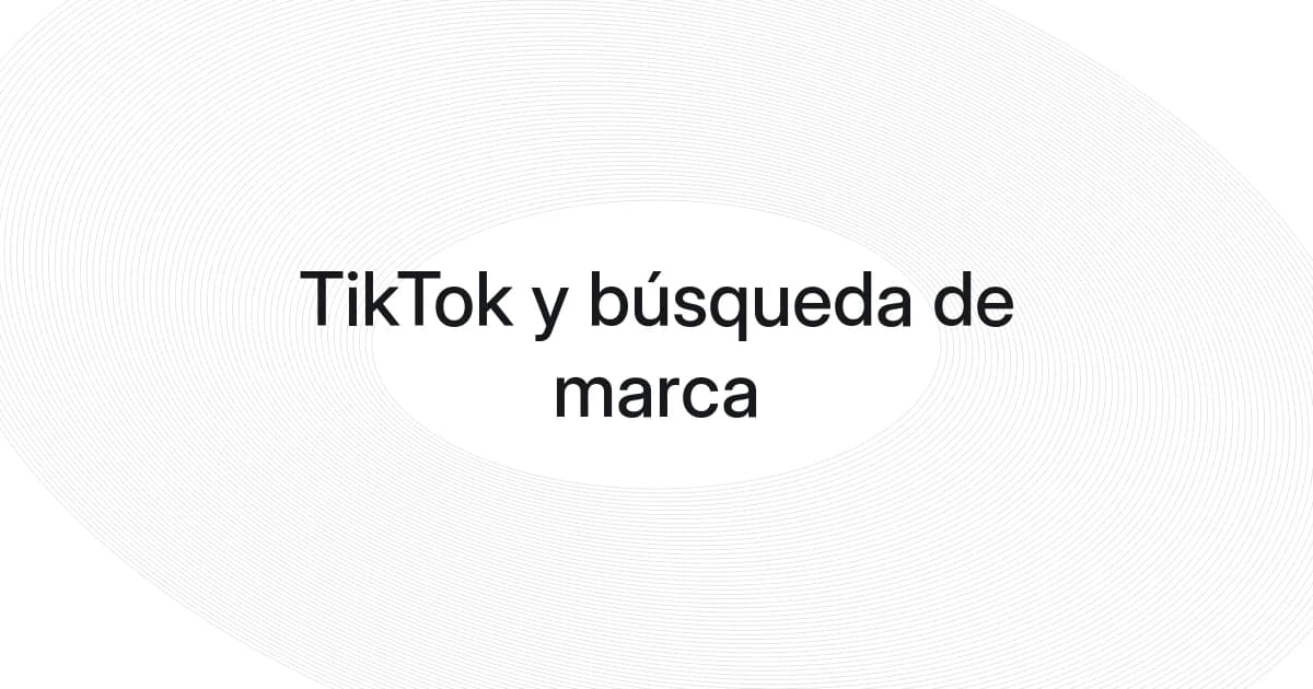 Portada con malla de líneas y texto sobre TikTok y búsqueda de marca