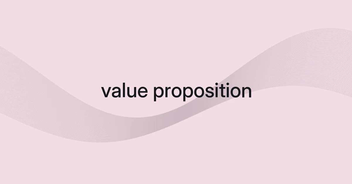 Wireframe and text cover about value proposition