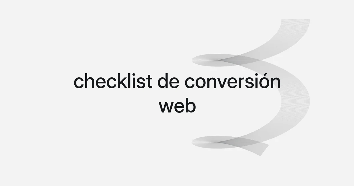 Portada con malla de líneas y texto sobre checklist de conversión web