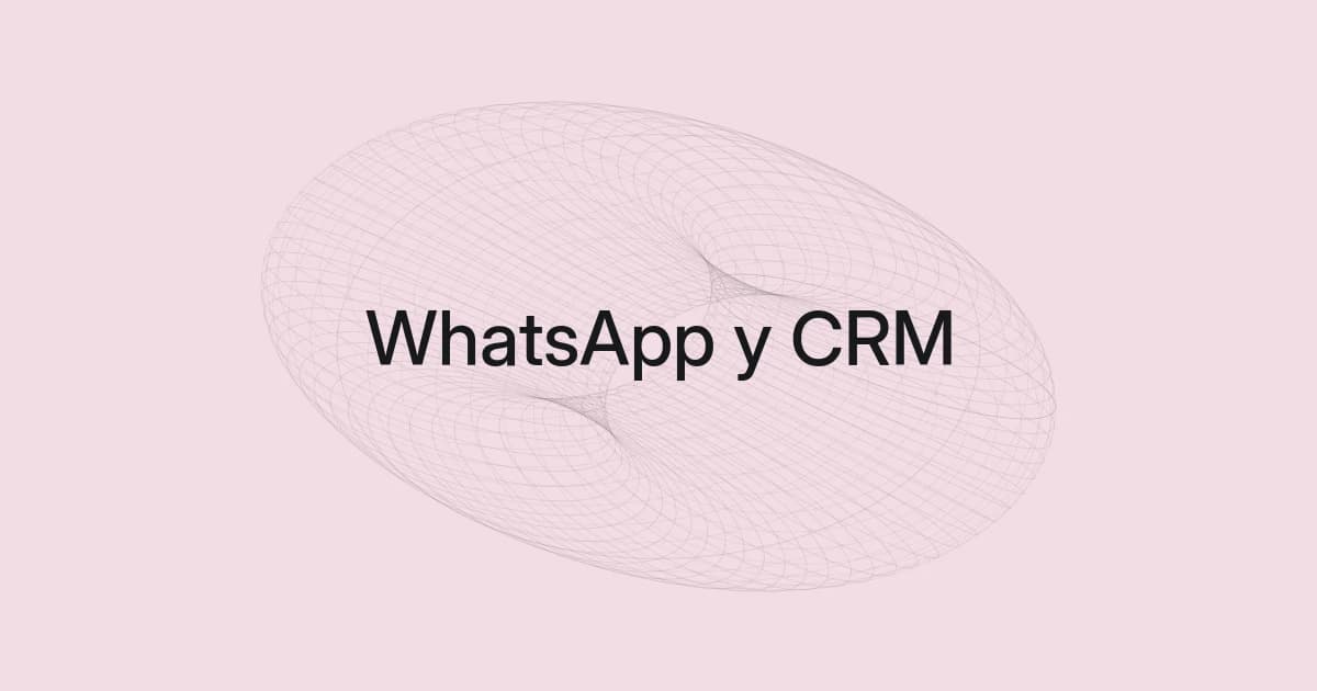Portada con malla de líneas y texto sobre WhatsApp y CRM
