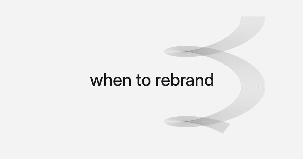 Wireframe and text cover about when to rebrand