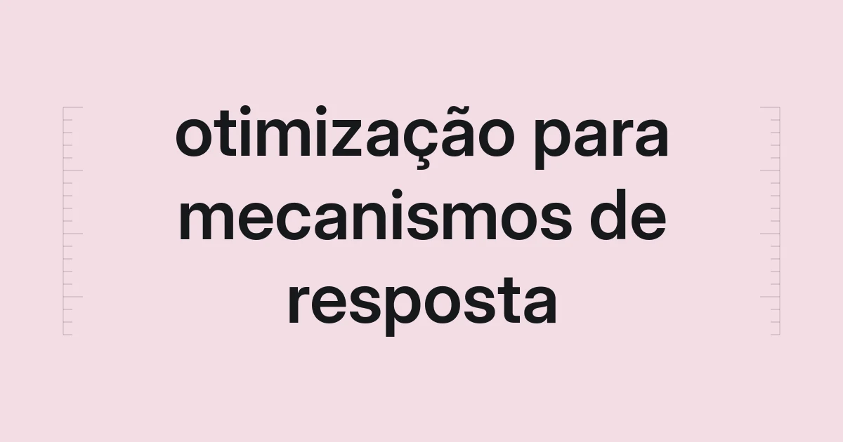 Capa tipográfica sobre otimização para mecanismos de resposta