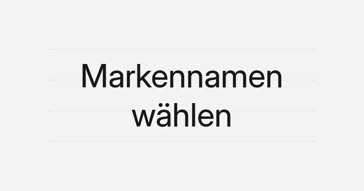 Typografisches Cover zur Wahl eines Markennamens