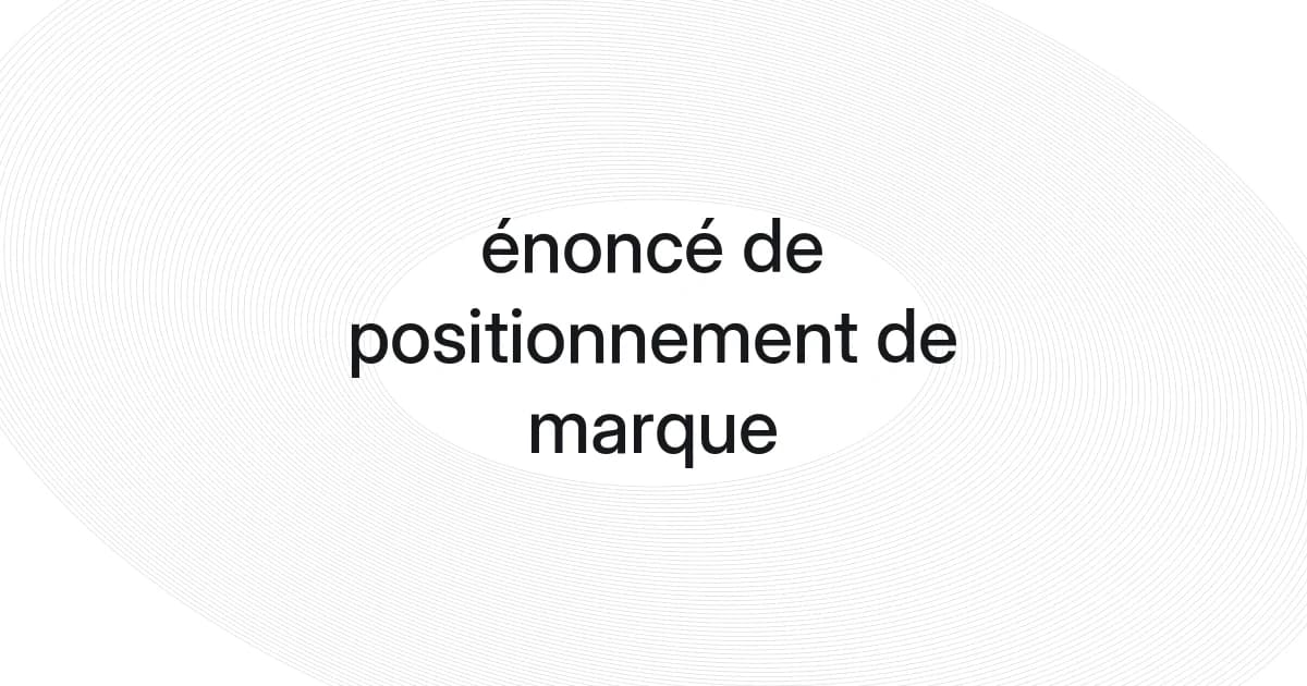 Couverture avec structure filaire et texte sur l'énoncé de positionnement de marque