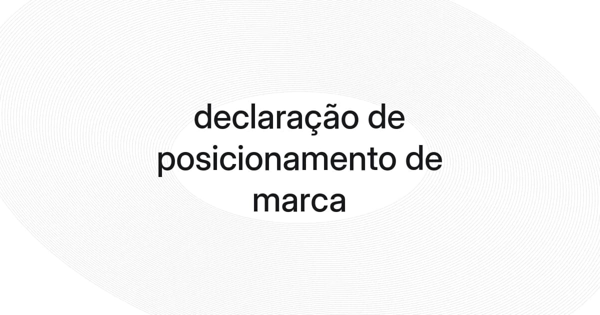 Capa com malha e texto sobre declaração de posicionamento de marca