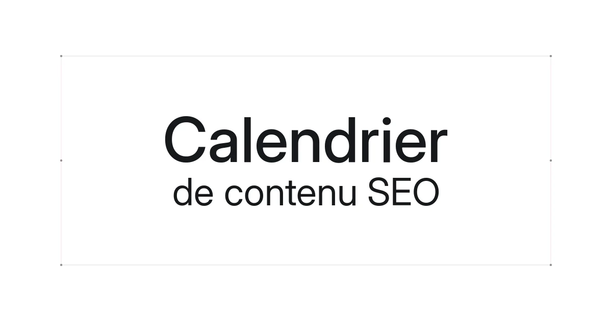 Couverture typographique sur le calendrier de contenu SEO