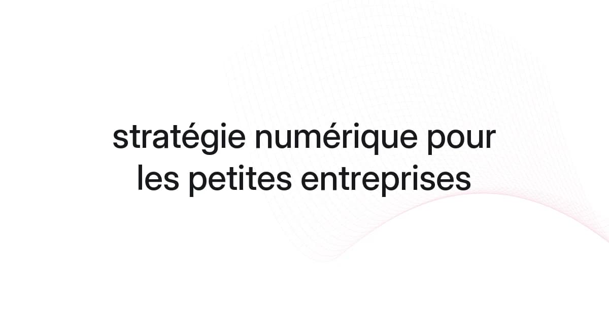 Couverture avec structure filaire et texte sur la stratégie numérique des petites entreprises