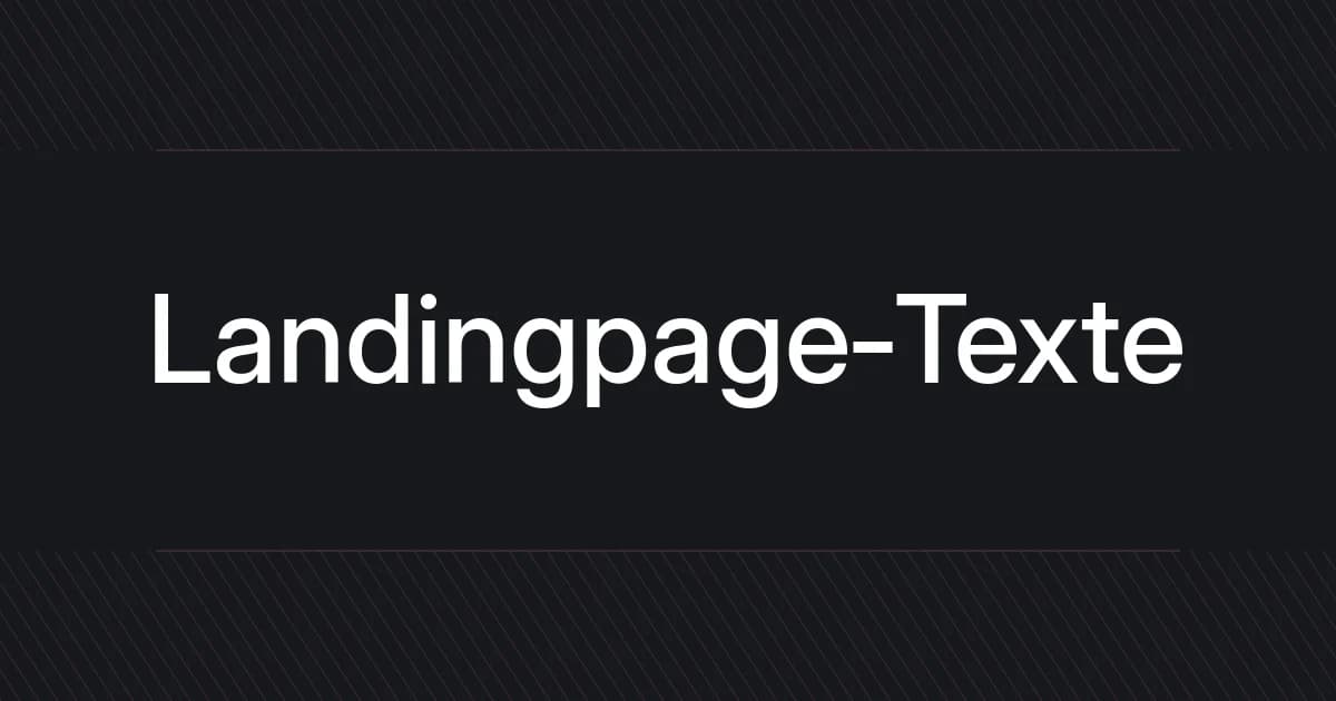 Typografisches Cover über Landingpage-Texte
