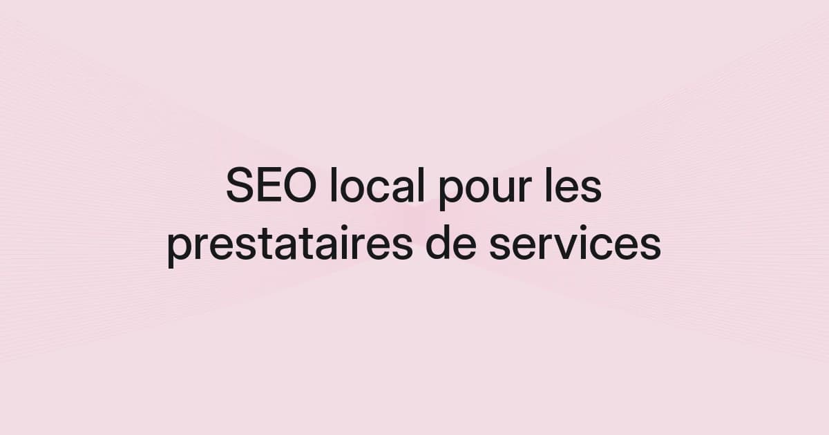 Couverture avec structure filaire et texte sur le SEO local des prestataires de services
