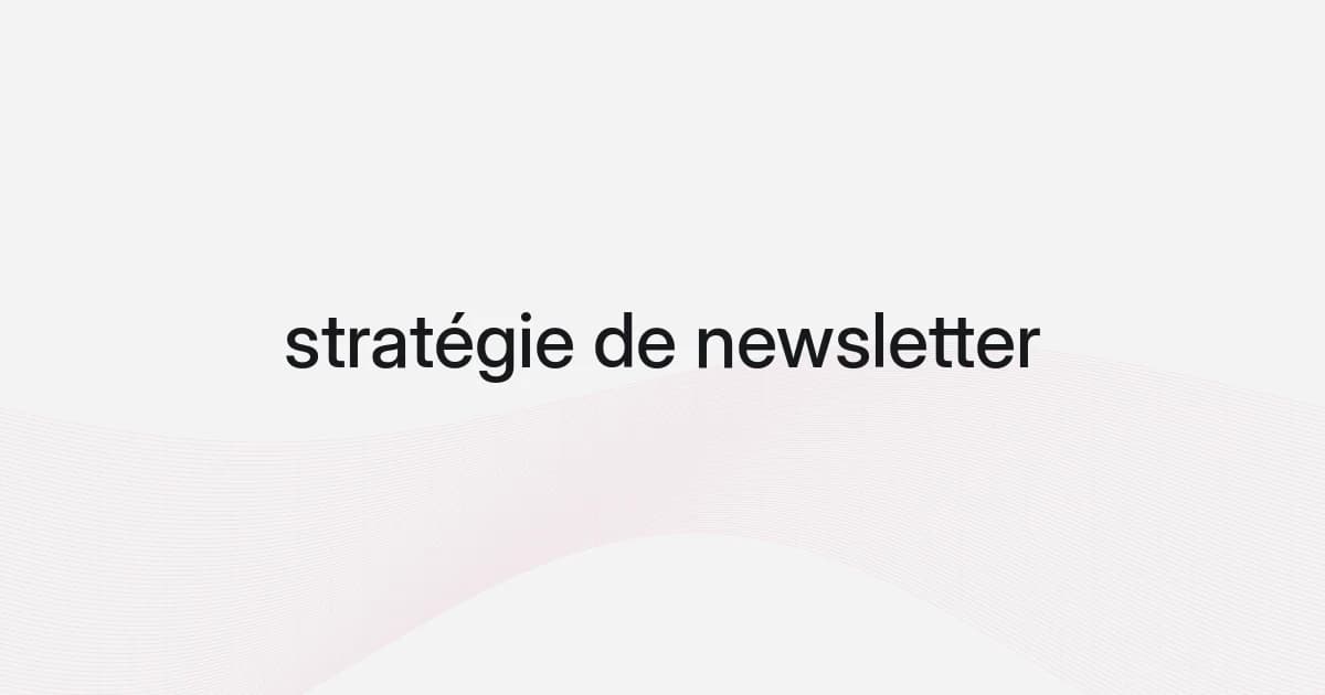 Couverture avec structure filaire et texte sur la stratégie de newsletter