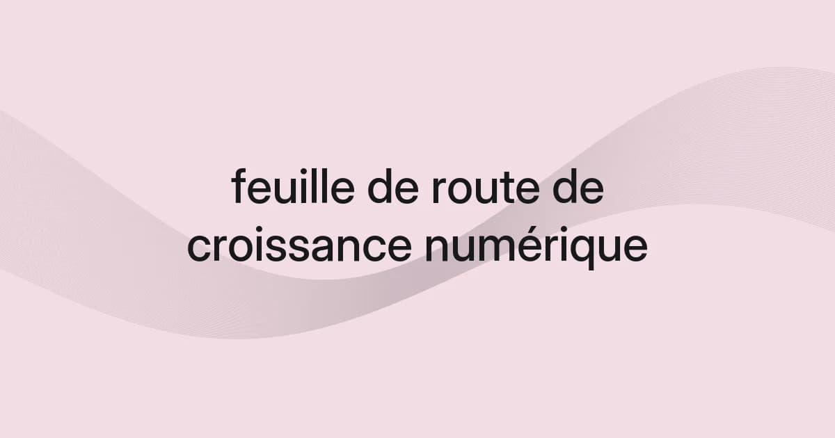 Couverture avec structure filaire et texte sur la feuille de route de croissance numérique