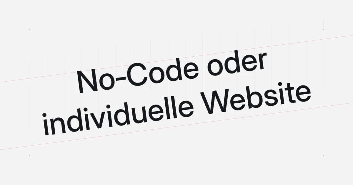 Typografisches Cover über No-Code und individuelle Websites