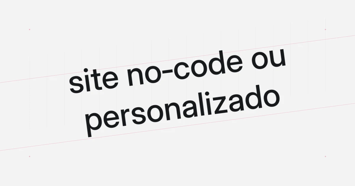 Capa tipográfica sobre site no-code ou personalizado