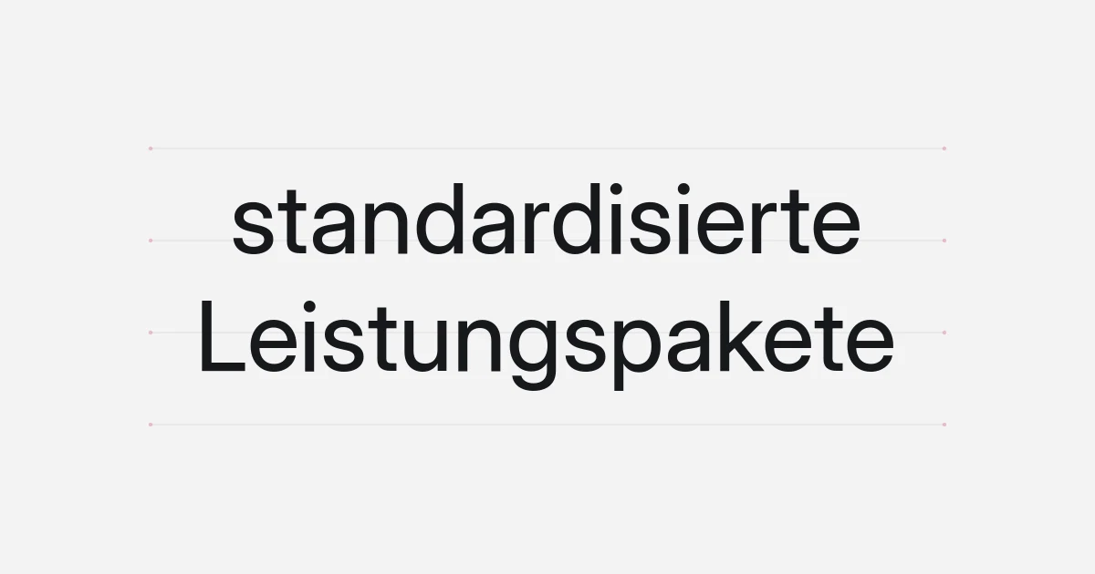 Typografisches Cover zu standardisierten Leistungspaketen
