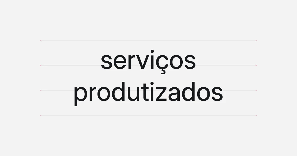 Capa tipográfica sobre serviços produtizados