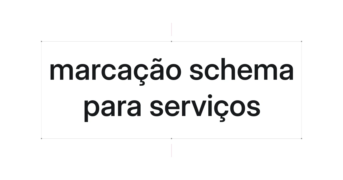 Capa tipográfica sobre marcação schema para serviços