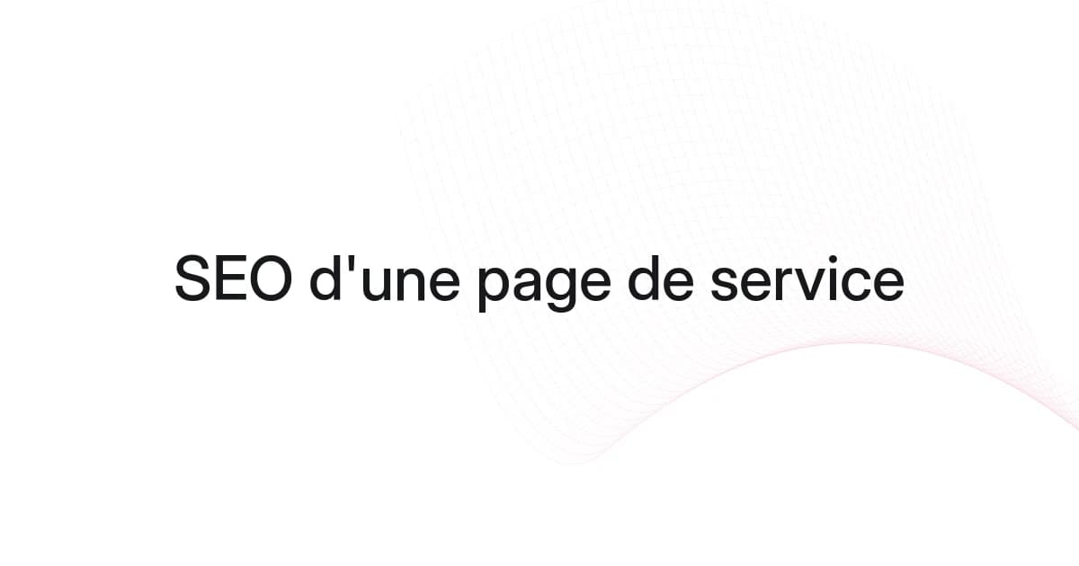 Couverture avec structure filaire et texte sur le SEO d'une page de service