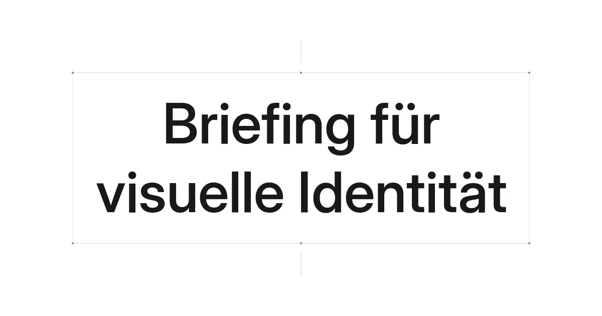 Typografisches Cover zum Briefing für visuelle Identität