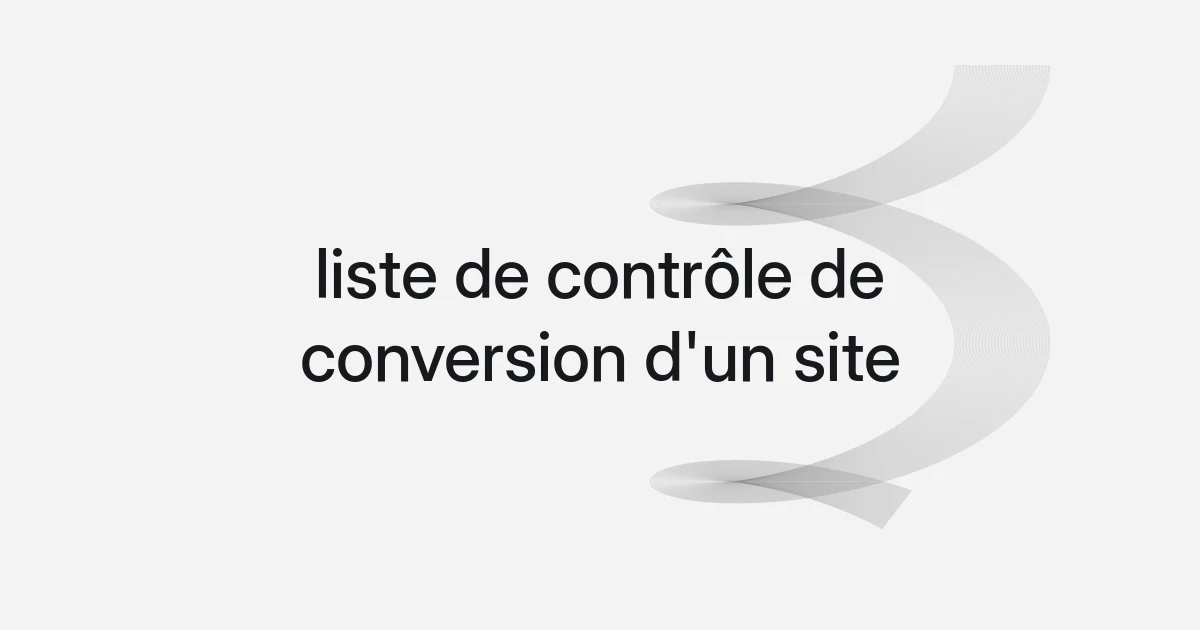 Couverture avec structure filaire et texte sur la liste de contrôle de conversion d'un site
