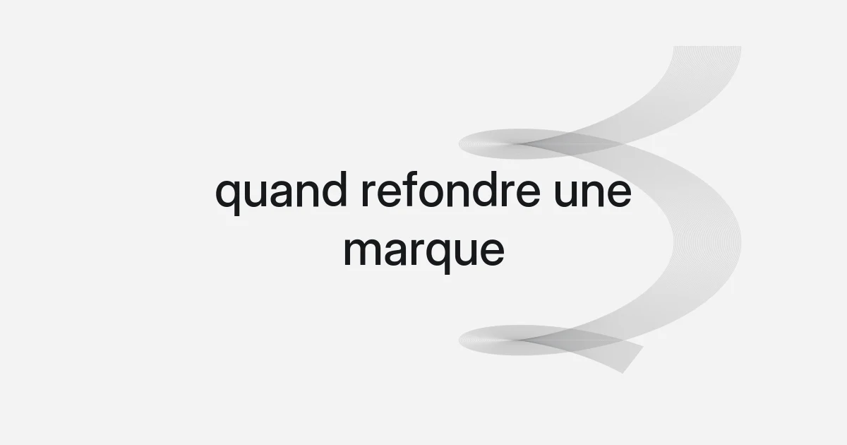 Couverture avec structure filaire et texte sur le moment de refondre une marque