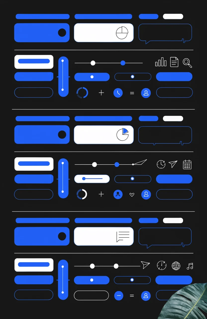 Ilustración editorial de Verybrands sobre roadmap de crecimiento digital, con tarjetas de estrategia, señales digitales y trazos azules de marca.