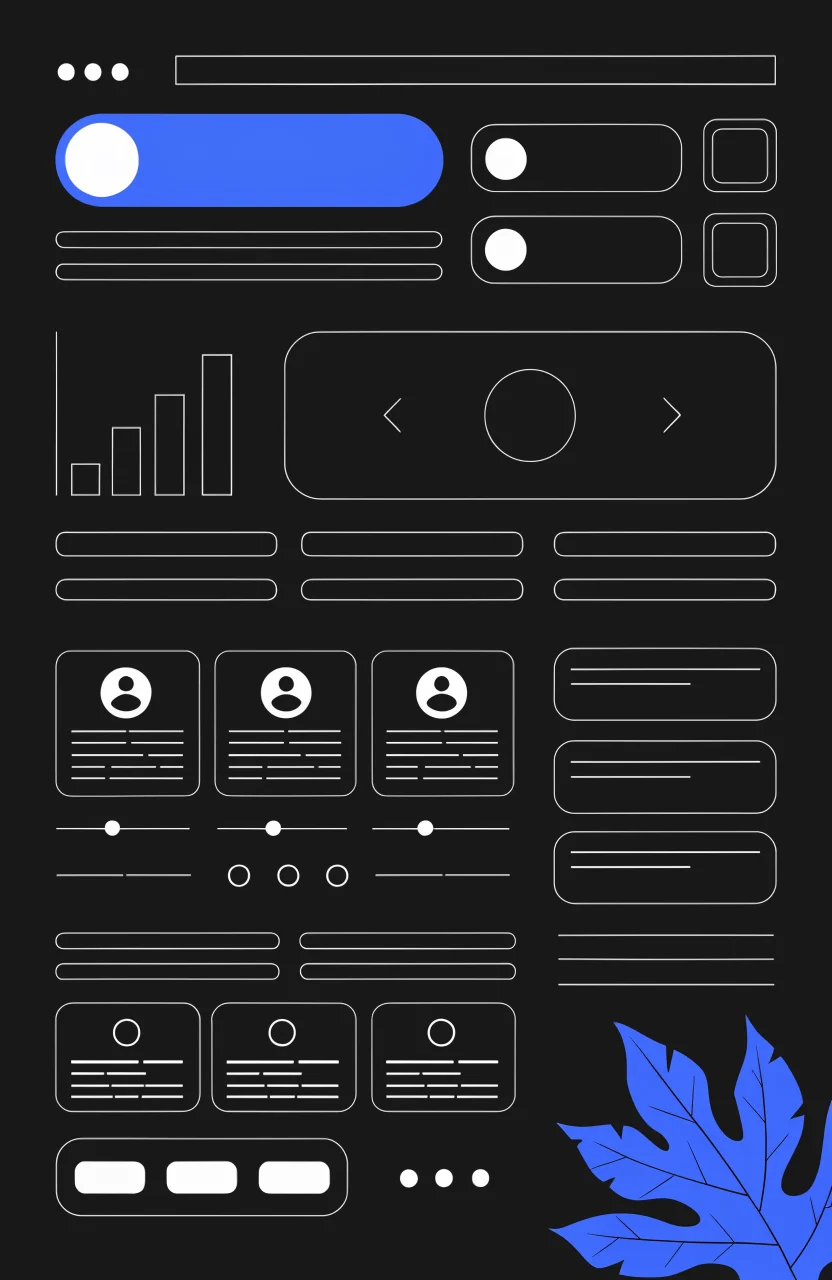 Verybrands editorial illustration about social proof on websites, with strategy cards, digital signals, and blue brand linework.